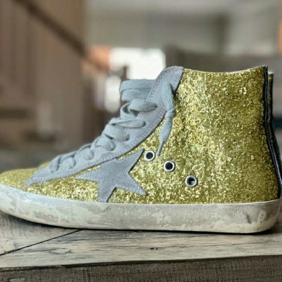 GOLDEN GOOSE RARE & GENTLY PRE-LOVED GLITTER HIGH TOPS | SIZE 36 🇺🇸 6 - Picture 5 of 16